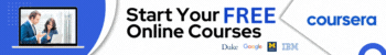Coursera Start Online Courses for free from top big corps and universities banner