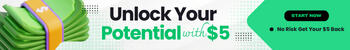 Accorn Unlock your earning potential with only $5 for new acorns account banner